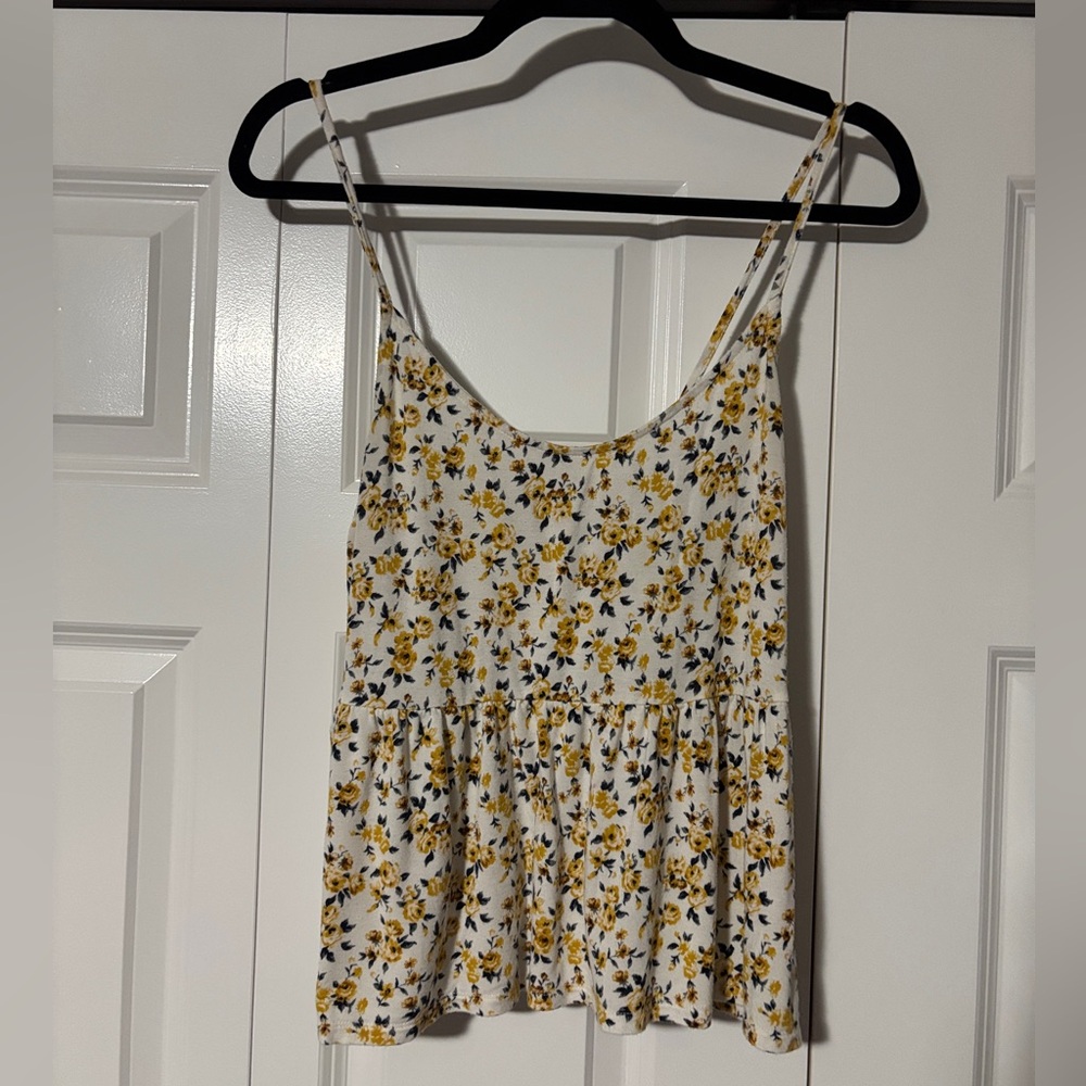 American Eagle Outfitters Soft & Sexy Floral Camisole - White and Yellow